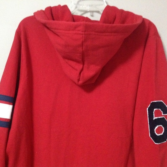 American Rag Men's Varsity Patch Red Hoodie Size L - Picture 7 of 8